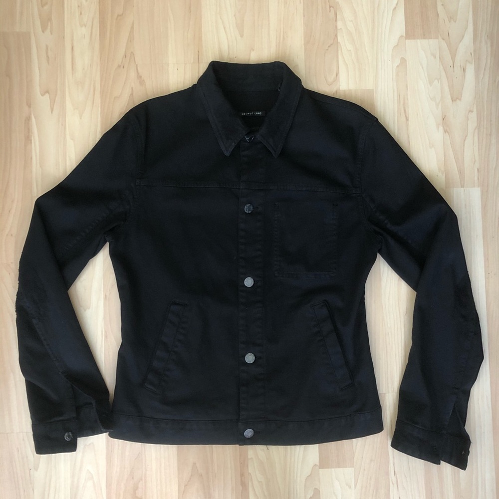 Helmut Lang Distressed Black Denim Jacket